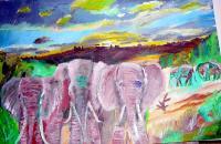 African Elephants - Bros In Unity - Acrylic